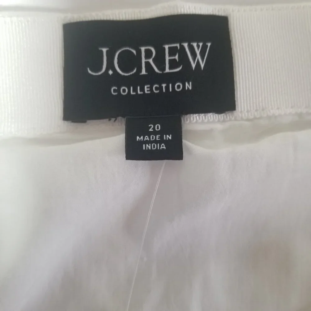 NWT J. Crew Collection Linen Women's Ivory Skirt  Shell embellishments Sz 20
